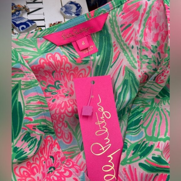🆕 LILLY PULITZER 🧿 NWT Taviana Stretch Dress, Coming in Hot Blue Horizon, Sz 4 - Picture 11 of 13
